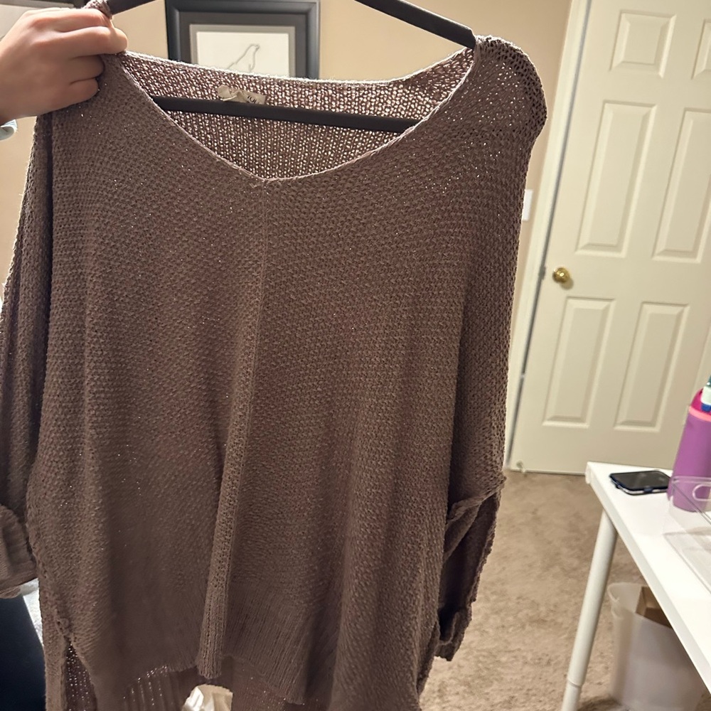 Elegant Brown Knit Sweater for Women